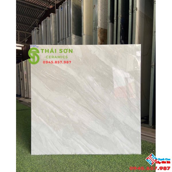 Gạch lát nền 80x80 vicenza bóng kiếng màu xám vân mây