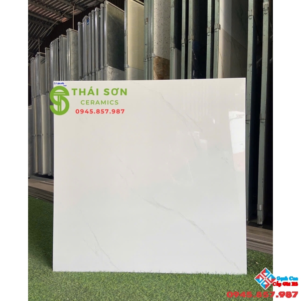 Gạch lát nền 80x80 vicenza bóng kiếng trắng vân nhẹ