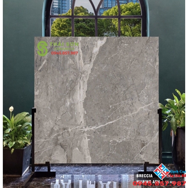 Gạch xám mờ nhập khẩu 120x120 lát nền phòng khách