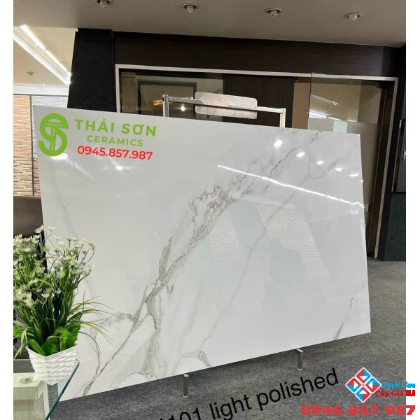 Gạch lát nền bóng kiếng 120x180 ấn độ vân trắng mây cao cấp