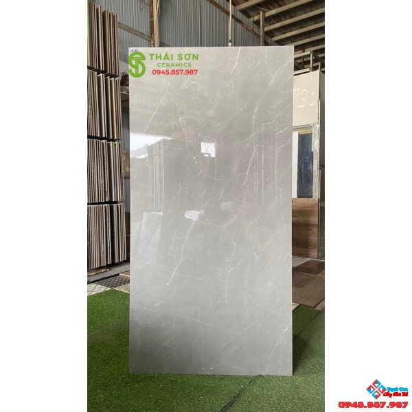 Gạch lát nền khổ lớn vân xám 80x160 bóng kiếng cao cấp