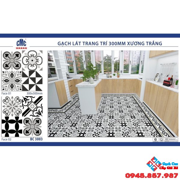 Gạch bông 30x30 trang trí bếp