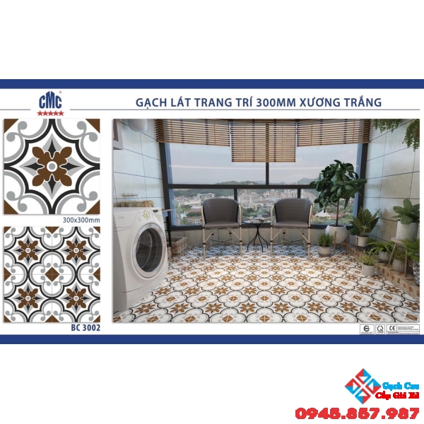 Gạch bông dán tường 30x30 cao cấp giá rẻ