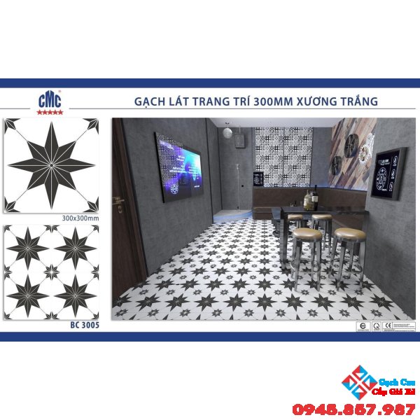 Gạch bông cổ điển 30x30 ốp lát quầy bar