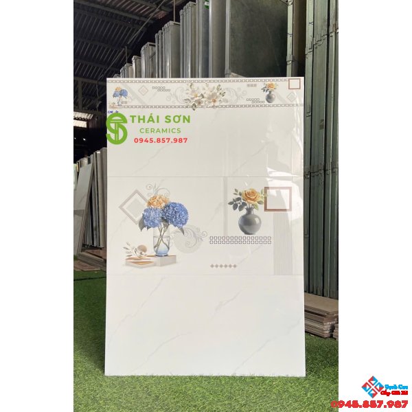 Gạch cmc 30x60 bóng kiếng ốp tường trắng vân mây giá rẻ