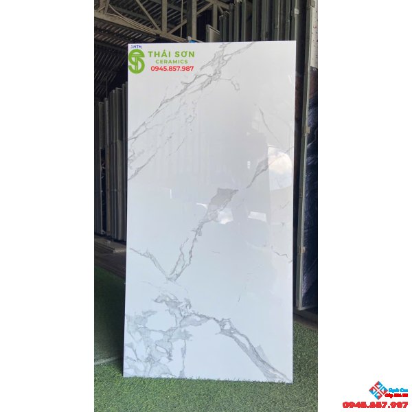 Gạch ấn độ 60x120 lát nền trắng vân đá cao cấp 