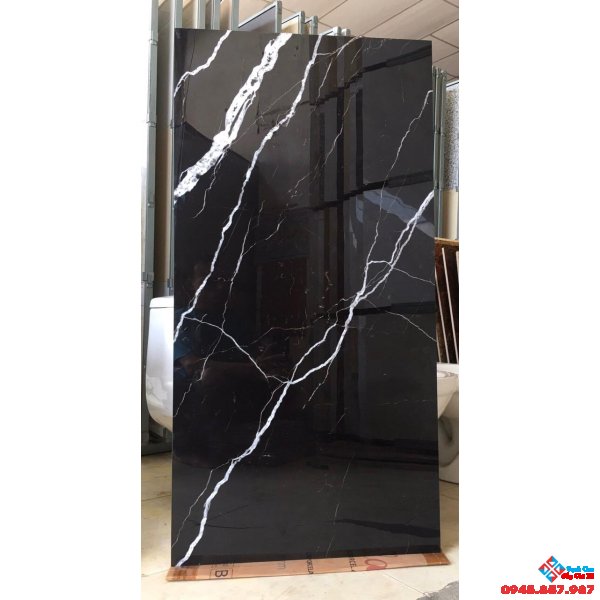 Gạch nhập khẩu ấn độ 60x120 đen vân trắng