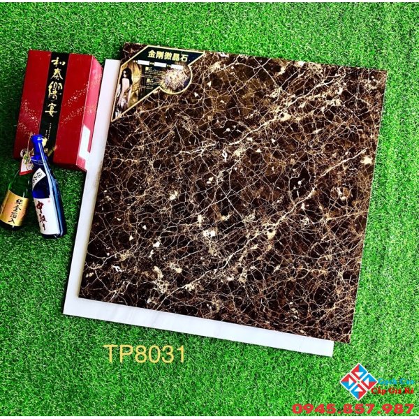 Gạch trung quốc 80x80 bóng kiếng nâu vũ trụ