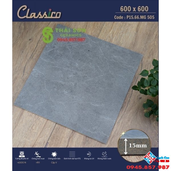 Đá nhám lát sân thượng chống trơn 60x60 cao cấp