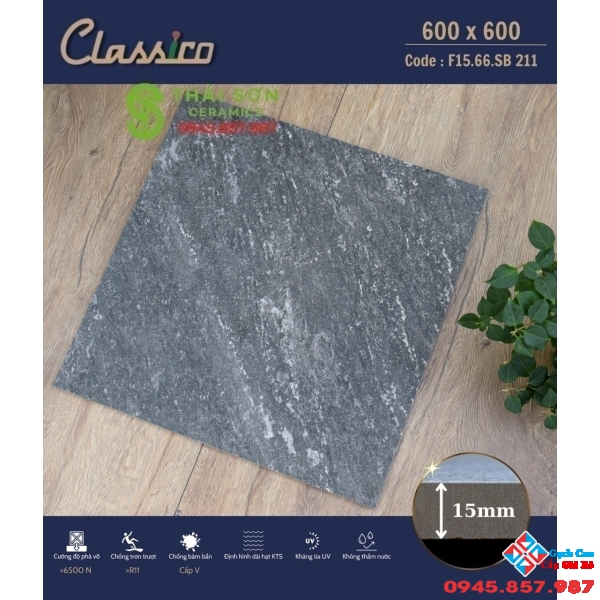 Gạch lát nền chống trơn trượt 60x60 đá nhám cao cấp Q8