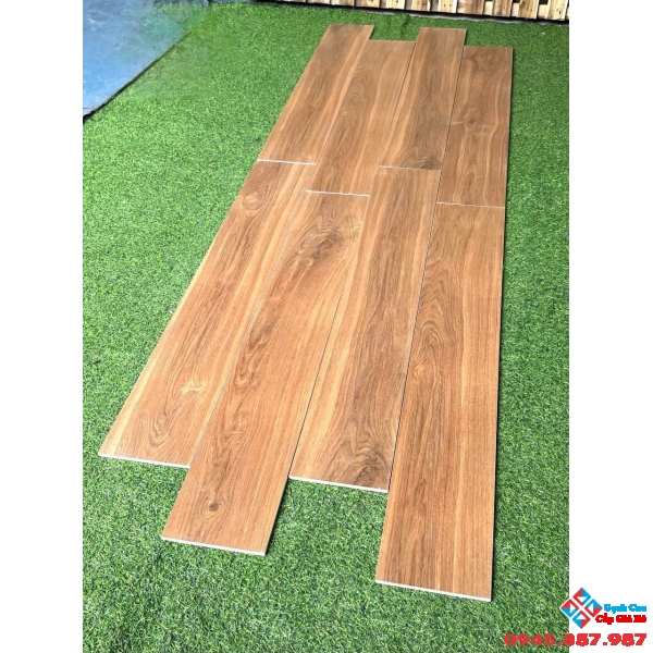 Gạch lát nền phòng khách 20x120 thanh gỗ cao cấp