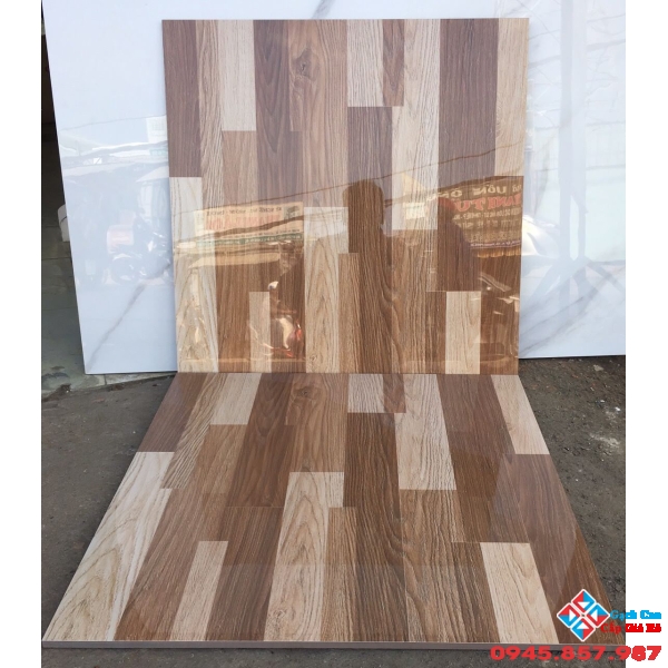 Gạch giả gỗ 60x60 lát nền siêu bóng giá rẻ