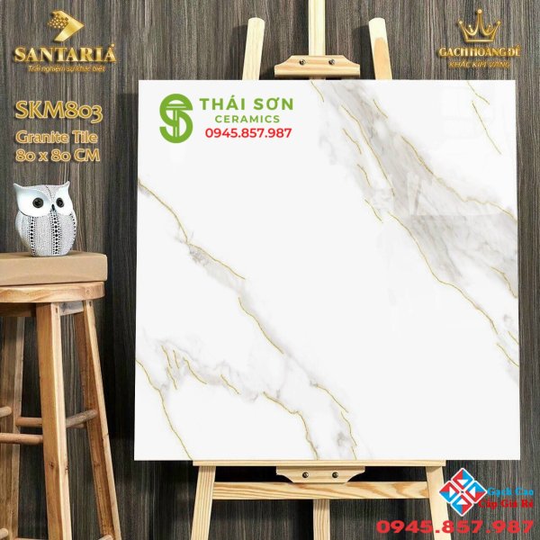 Gạch khắc kim nhũ vàng 80x80 cao cấp tại Bình Dương