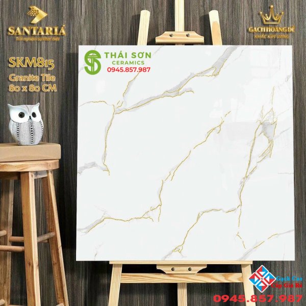 Gạch lát nền cao cấp 80x80 khắc kim vàng tại Tiền Giang đẹp nhất