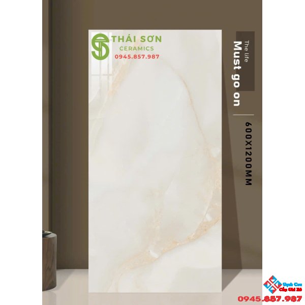 Gạch lát nền 60x120 kem vàng bóng kiếng ấn độ