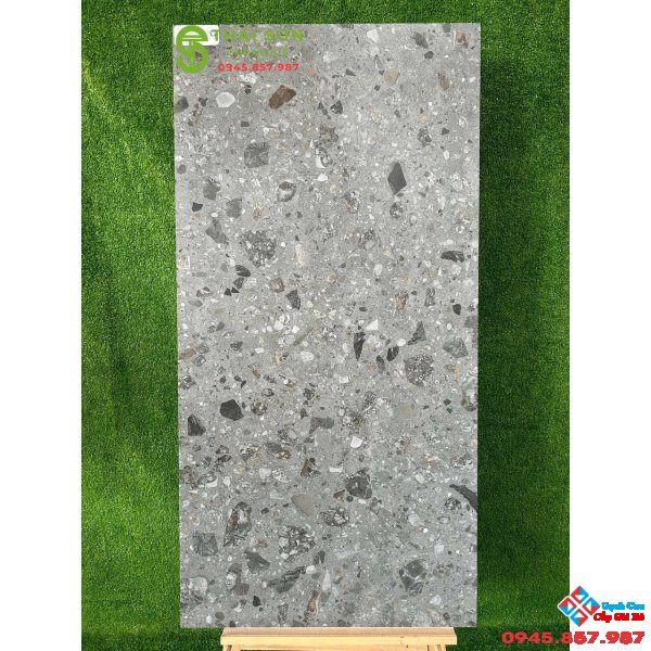 Gạch lát nền 60x120 ấn độ vân terrazzo bề mặt mờ