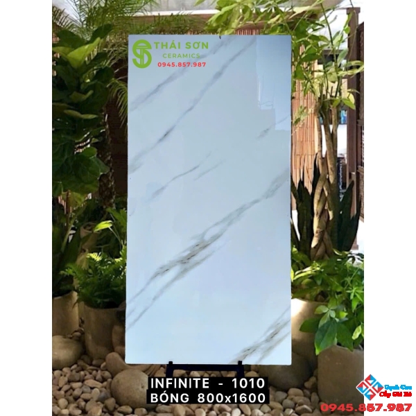Gạch lát nền 80x160 trắng vân đá siêu bóng ấn độ