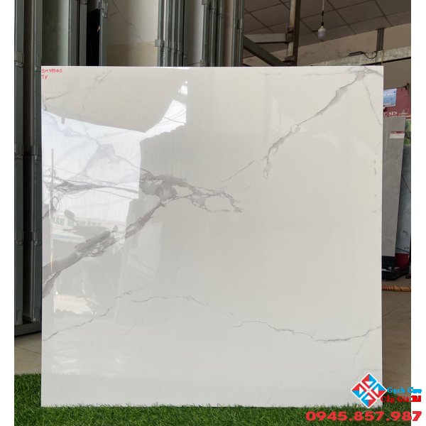 Gạch bóng kiếng giá rẻ 80x80 vân trắng