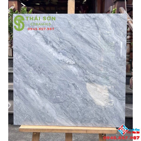 Gạch lát nền màu xám xanh 80x80 vicenza bóng kiếng 