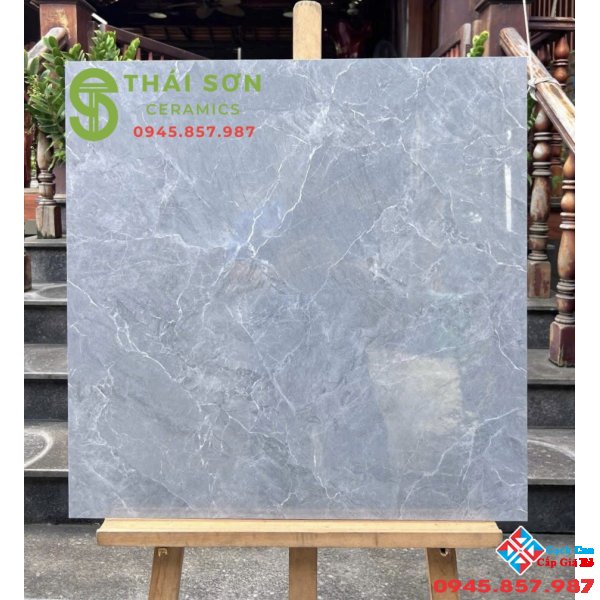 Gạch lát nền màu xám vân 80x80 vicenza bóng kiếng 