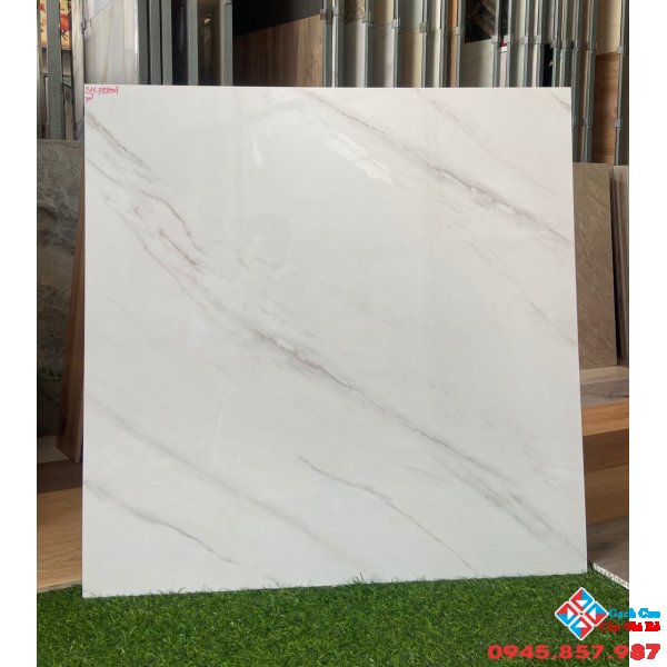 Gạch ý mỹ vân trắng 80x80 bóng kiếng