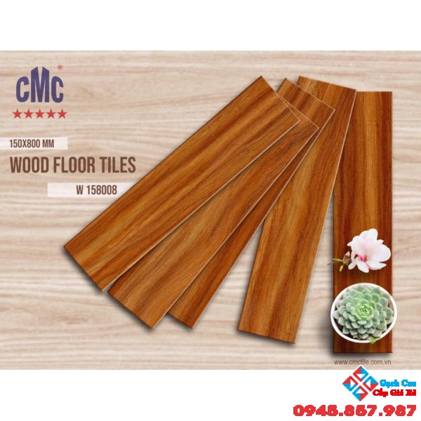 Gạch giả gỗ 15x80 sang trọng lót phòng khách
