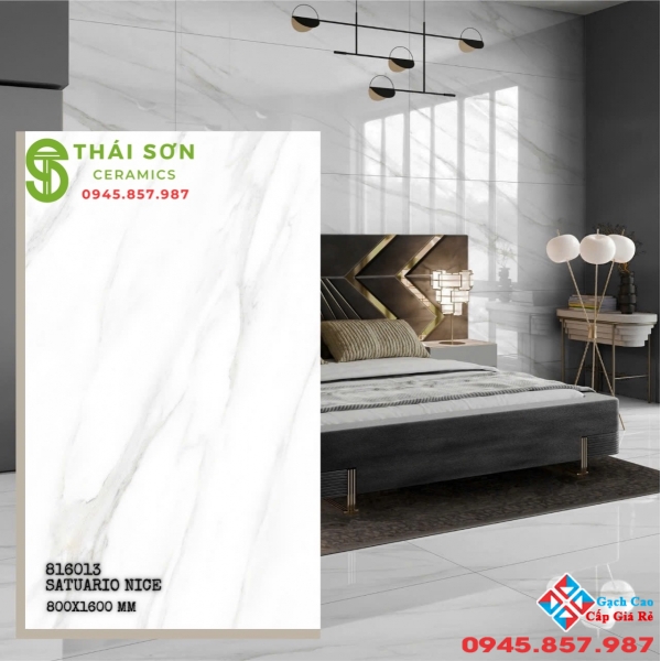 Gạch lát nền 80x160 bóng kiếng ấn độ trắng vân mây giá rẻ