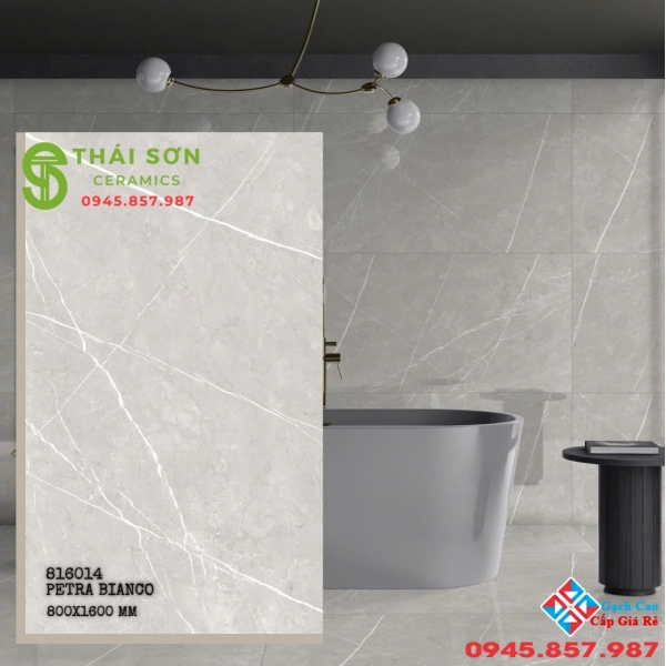 Gạch lát nền 80x160 bóng kiếng ấn độ màu xám vân cao cấp