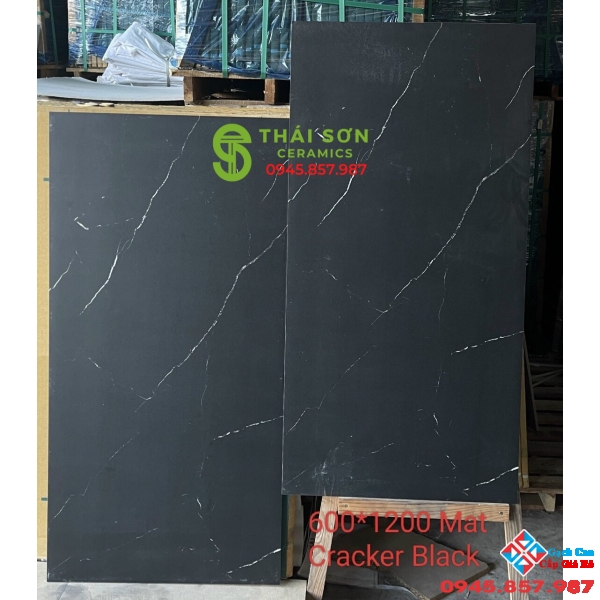 Gạch 60x120 matt mờ đen vân trắng cao cấp