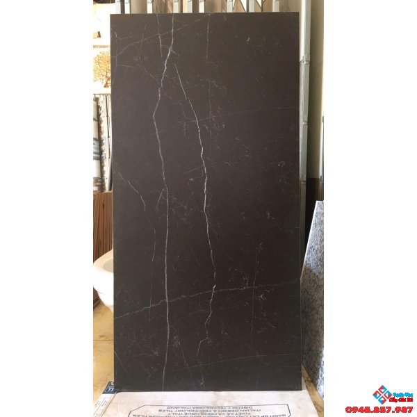 Gạch 60x120 đá mờ đen vệt trắng