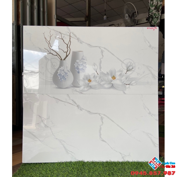 Gạch bóng kiếng 40x80 trắng mây