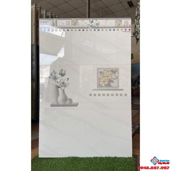 Gạch trắng vân mây bóng kiếng 40x80