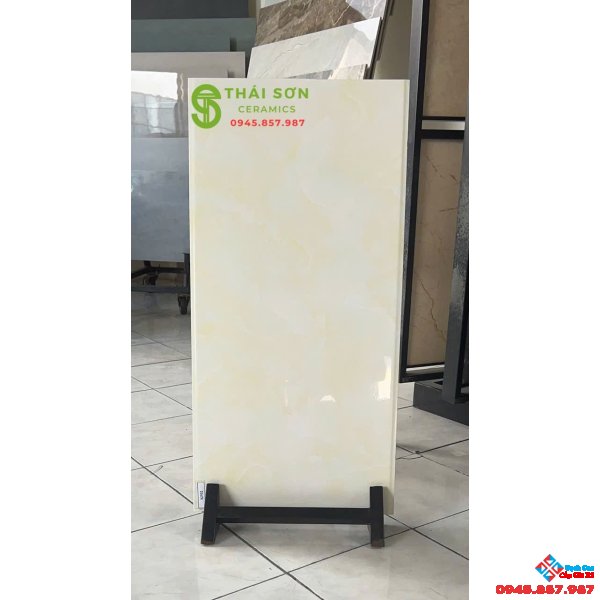 Gạch ốp tường 40x80 men bóng trung quốc màu vàng chanh nhạt
