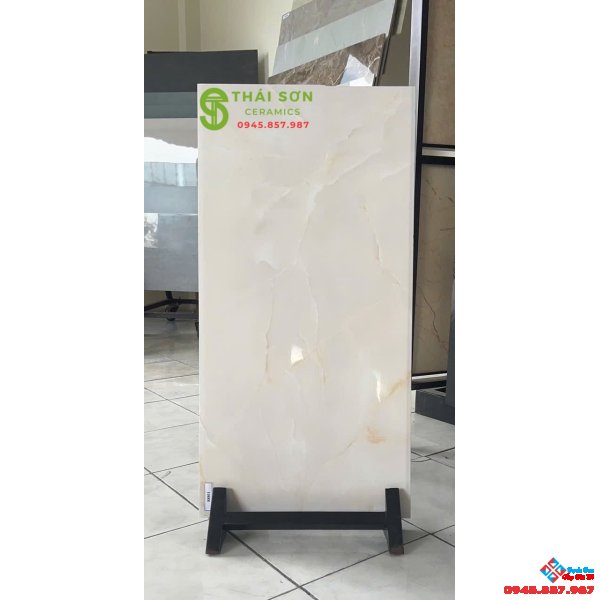 Gạch ốp tường 40x80 men bóng trung quốc màu vàng kem nhạt