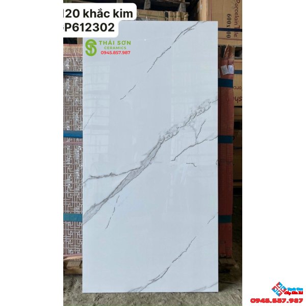 Gạch khắc kim trung quốc trắng mây 60x120 cao cấp Tiền Giang