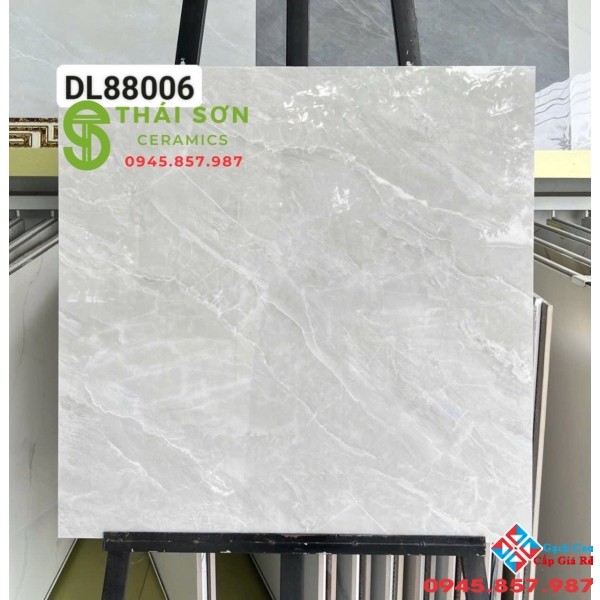 Gạch trung quốc 80x80 lát nền xám vân bóng kiếng