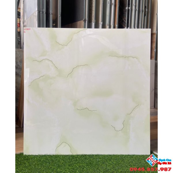 Gạch trung quốc 80x80 xanh non nhũ vàng