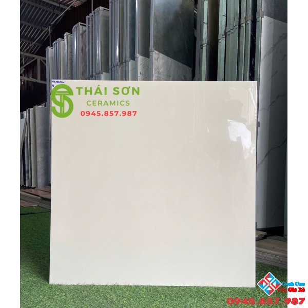 Gạch 80x80 vitto lát nền bóng kiếng màu kem vàng