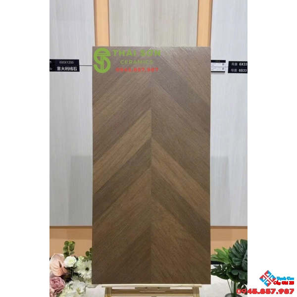 Gạch giả gỗ xương cá 60x120 trung quốc