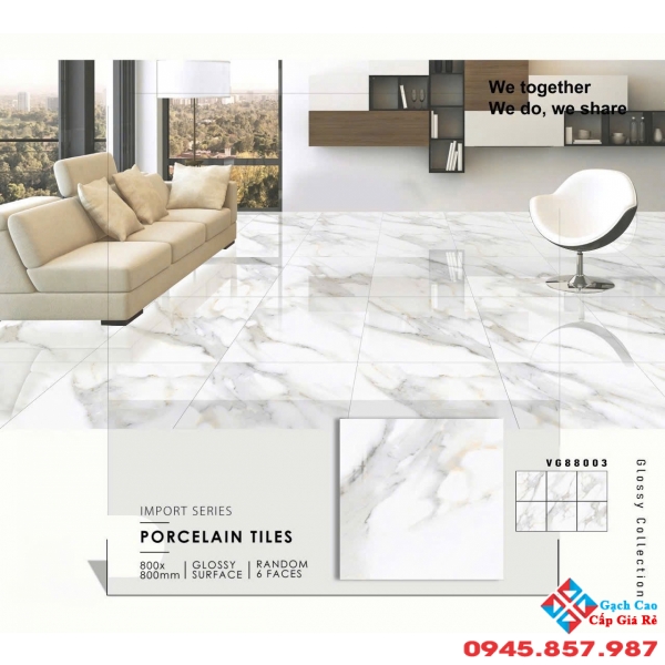 Gạch lát nền 80x80 siêu bóng nhập khẩu cao cấp Gò Vấp
