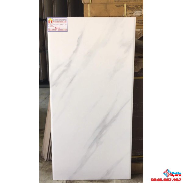 Gạch ốp tường 40x80 trắng vân mây